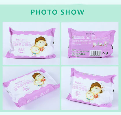 Tek Kullanımlık Doğal Organik Hassas Bebek Mendili Biyolojik Olarak Parçalanabilir %99,9 Saf Su