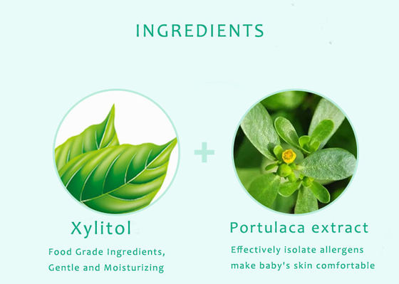 Tek Kullanımlık Doğal Organik Hassas Bebek Mendili Biyolojik Olarak Parçalanabilir %99,9 Saf Su