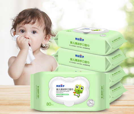 Hassas Yeni Doğan Bambu Elyaflı Islak Bebek Mendilleri Cilt Doğal Bakım
