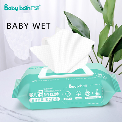 Hassas Ciltler İçin Doğal Organik %99 Su Bambu Lifli Bebek Islak Mendili
