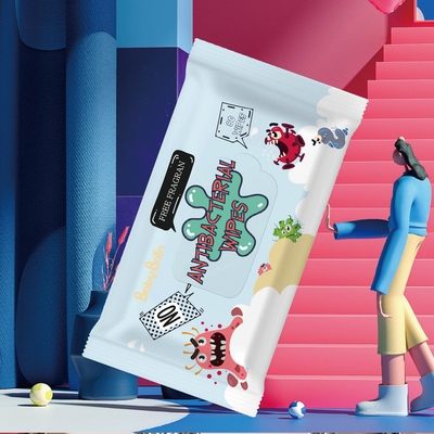 Organik %99 Su Bebek Islak Mendili Private Label Dokumasız Kumaş