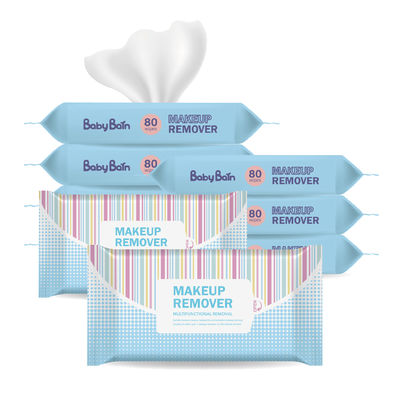 Kokusuz makyaj temizleyici temizleme mendilleri tek kullanımlık ıslak mendiller Tüm Cilt Tipleri için Nazik