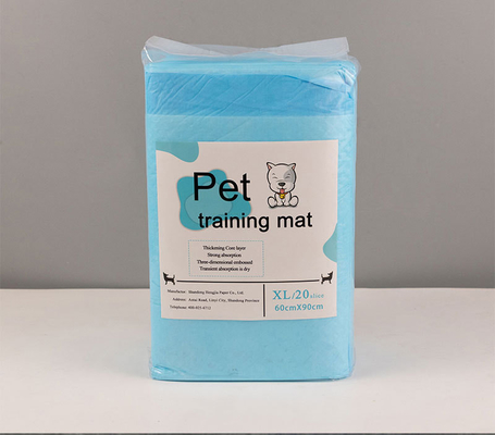 Kağıt tek kullanımlık köpek pedleri Dokuma Olmayan Kumaş Kabartmalı SAP PE