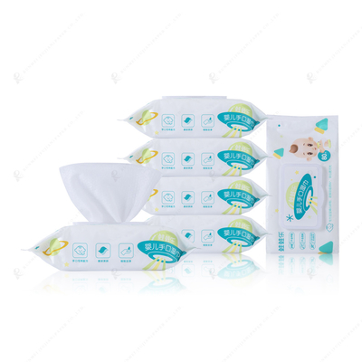Termal Yapıştırılmış Kumaş El ve Ağız Tek Kullanımlık Islak Mendil 50gsm Alkolsüz