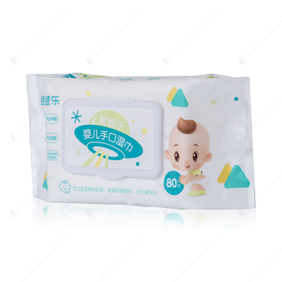 Termal Yapıştırılmış Kumaş El ve Ağız Tek Kullanımlık Islak Mendil 50gsm Alkolsüz